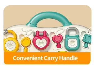 I YAN Montessori busy board with sensory toys, music, LED lights, suitable for toddlers aged 1-3, ideal travel activity for young children.