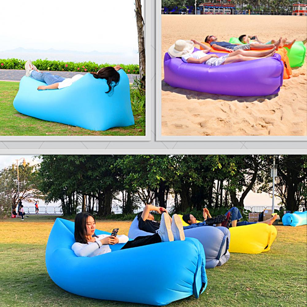 Inflatable Sofa Cushion Camping Air Tent Bed Sleeping Bag Portable Outdoor Durable Lazy Beach Air Mattress Folding Lounger Chair