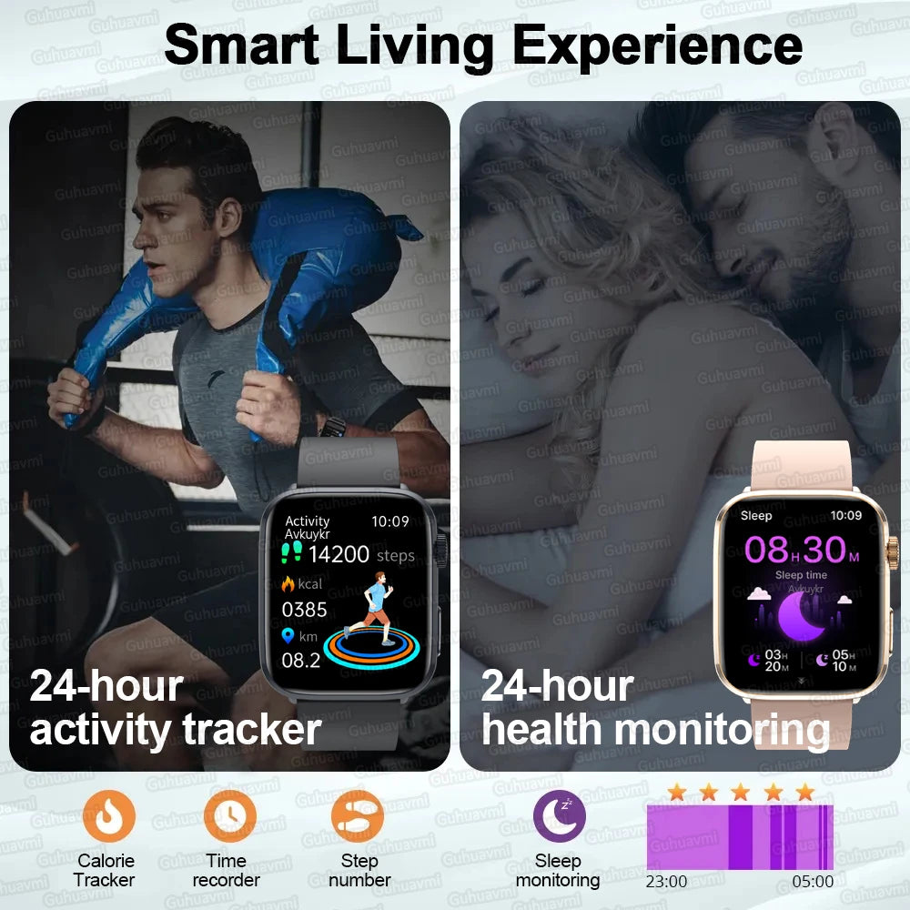 New Fashion NC SmartWatch For Men 1.85'' 240*284 AMOLED Screen Bluetooth Call Health Monitor Waterproof Sport Smartwatches Women
