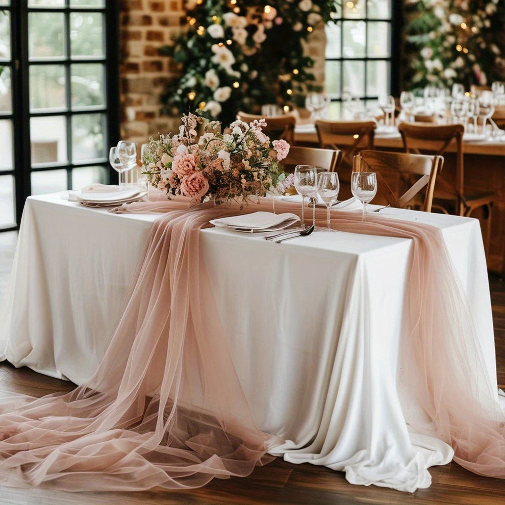 Mesh Gauze Backdrop Curtain Parties Wrinkle Free Photo Curtains Backdrop Drapes Fabric Decoration for Birthday Party Wedding