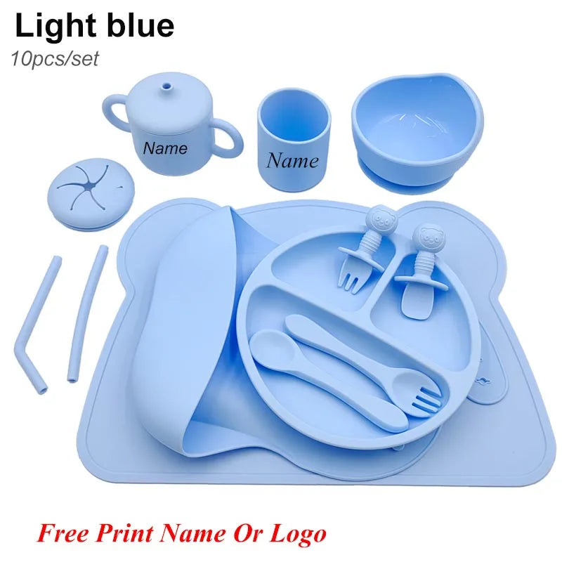 Silicone Baby Feeding Set 10 Pcs – BPA Free Kids Tableware - I YAN