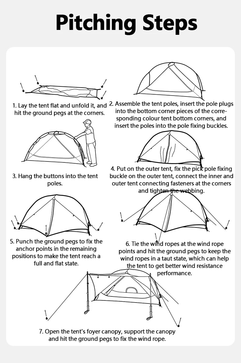 Tent Camping 1 2 Person Tent Outdoor Travel 15D Waterproof Ultralight Backpacking Shelter Tent Hiking