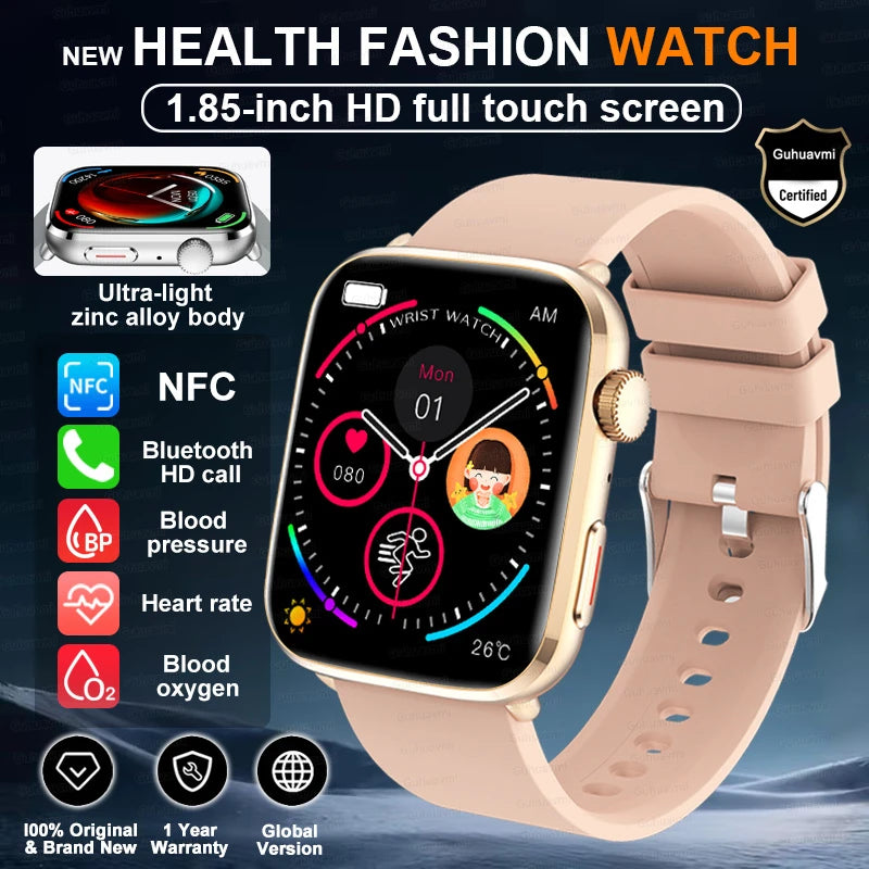 New Fashion NC SmartWatch For Men 1.85'' 240*284 AMOLED Screen Bluetooth Call Health Monitor Waterproof Sport Smartwatches Women
