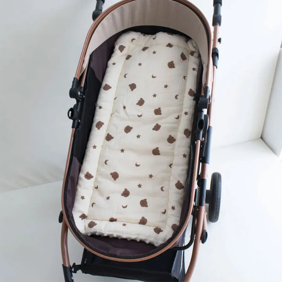 Soft and Comfortable Baby Walking Thick Cartoon Bear Baby Stroller Cushion Cotton Shoulder Strap Baby Stroller Cushion
