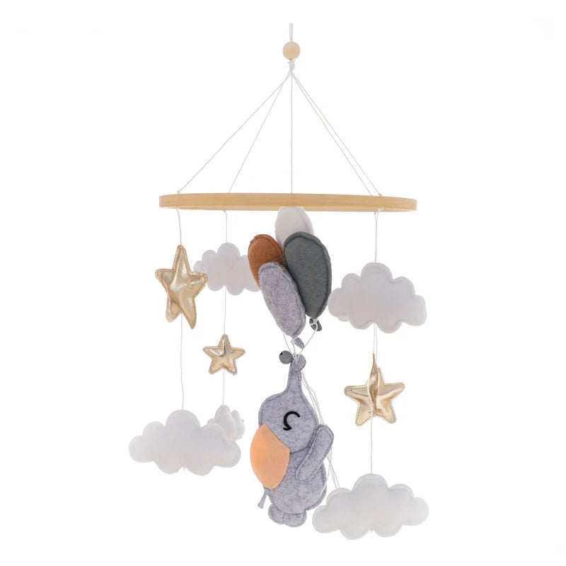 Wooden Baby Crib Mobile with Music Box – Bed Bell Hanging Rattle for Newborns 0-12M - I YAN