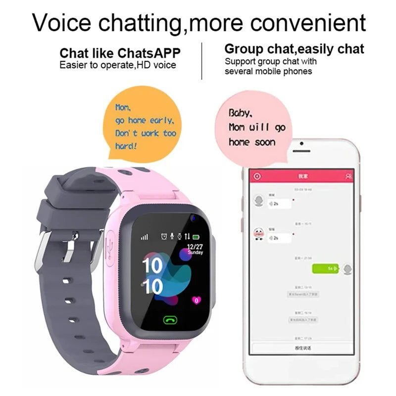 Lenovo Kids Smart Watch Men Women 1.44 Inch HD Screen SOS GPS LED Flashlight Two-Waycalling Mathematical Calculation Smartwatch