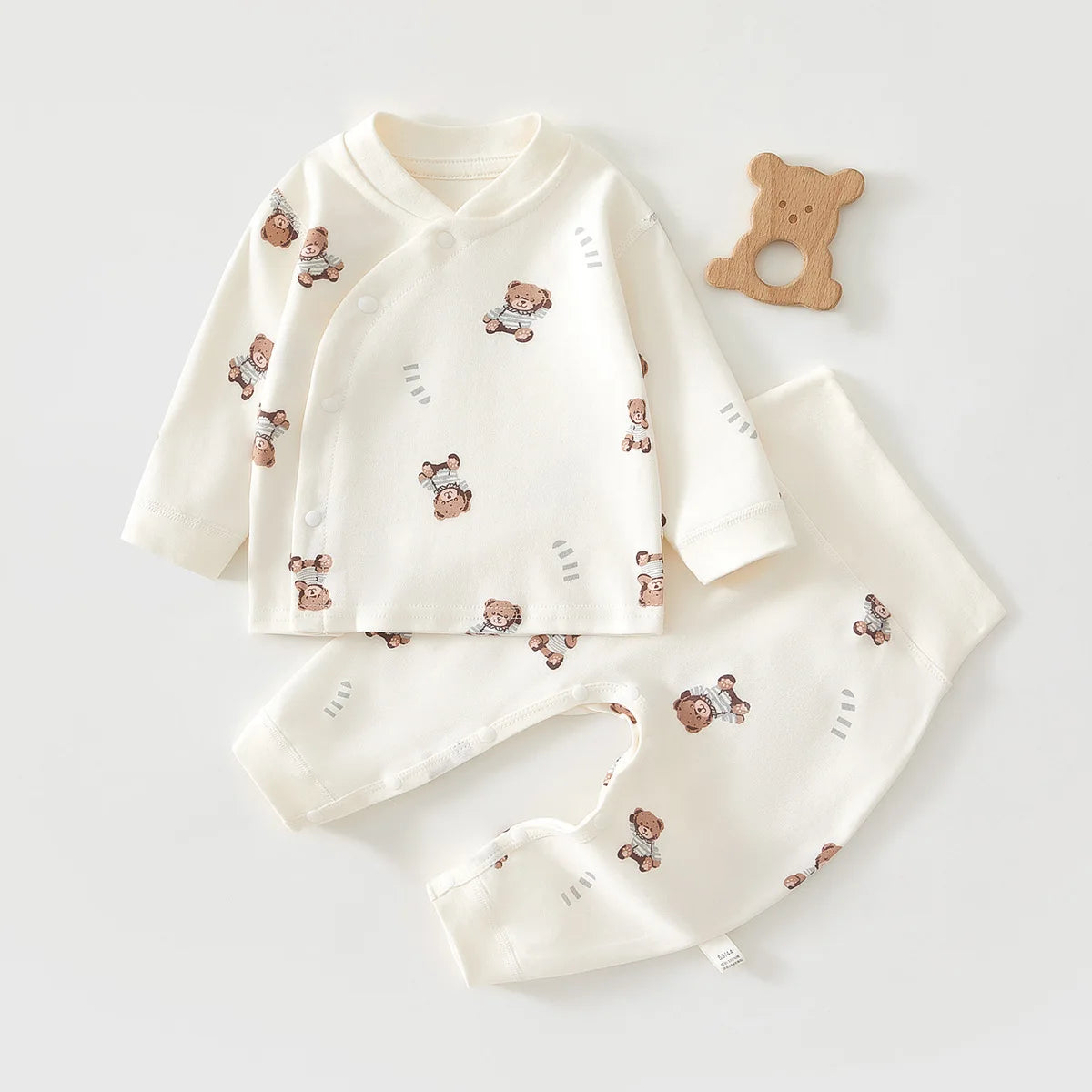 Baby Cartoon Print Pajama Set 2-Piece – Pure Cotton Top & Pants for 3M–18M - I YAN