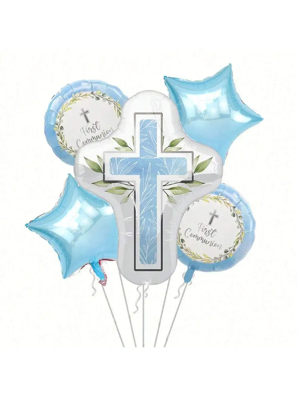 5pcs/7pcs Blue Pink Cross Dove Star First Communion First Communion Baptism Party Christening Confirmation Party Mi Bautizo