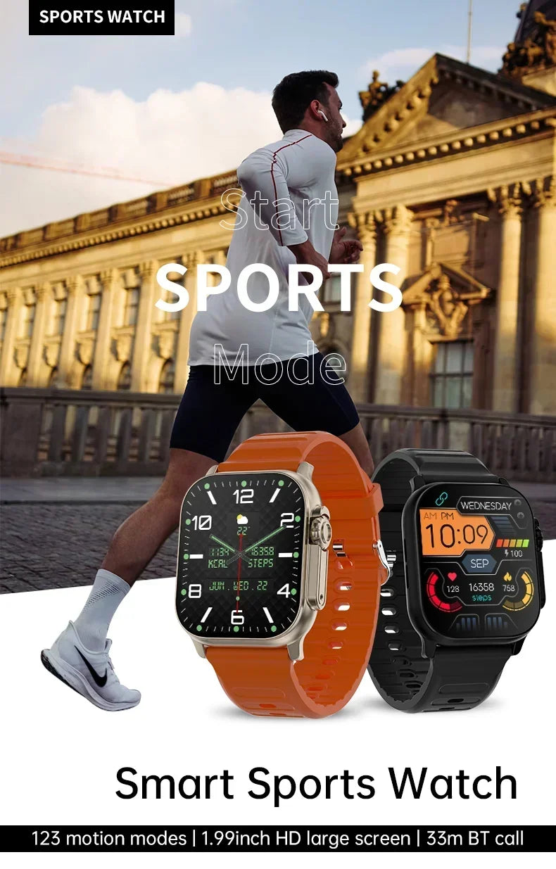 New Smartwatch Men 49mm Series 8 2.3"AMOLED Screen NFC Compass Waterproof For Apple Watch IWO Ultra 8 Smart Watches 2025 Android