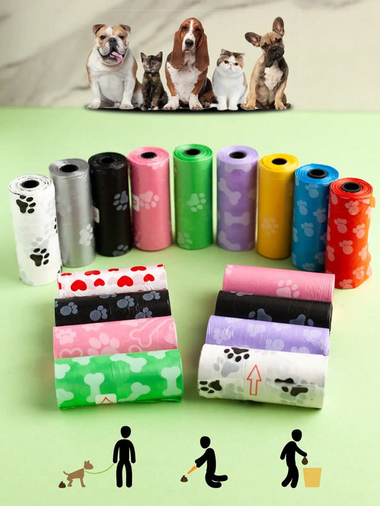 Leak-proof dog poop bags from I YAN, thick and durable waste bags with odor control for easy cleanup.