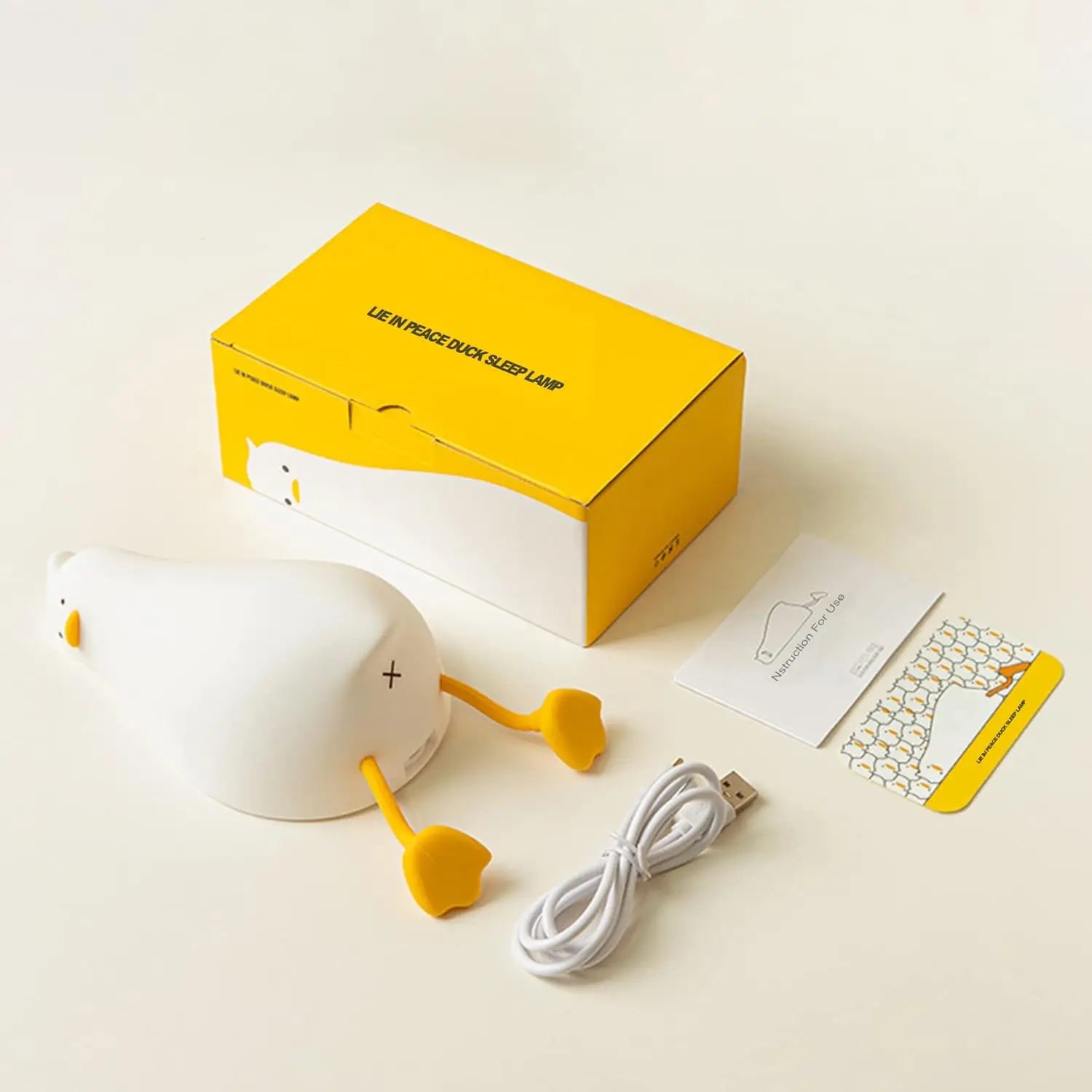 Cute Flat Duck Night Light Silicone Nursery Sleeping Lamp USB Rechargeable Touch Switch Control Led for Child Girlfriend Gift