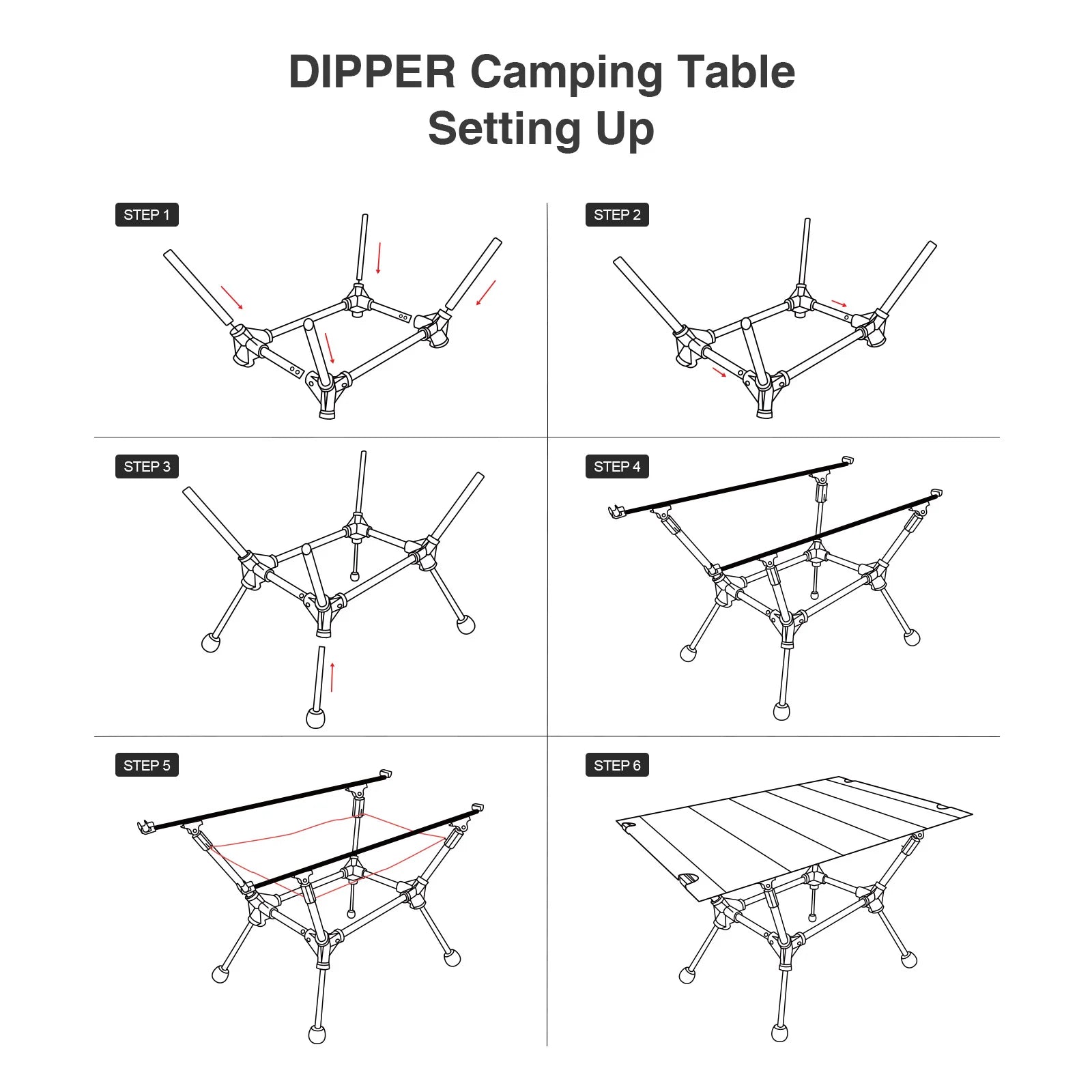 OneTigris Dipper Folding Camping Table Portable Outdoor Furniture Tables Picnic With Mesh Storage Pouch Organizer Tourist Desk