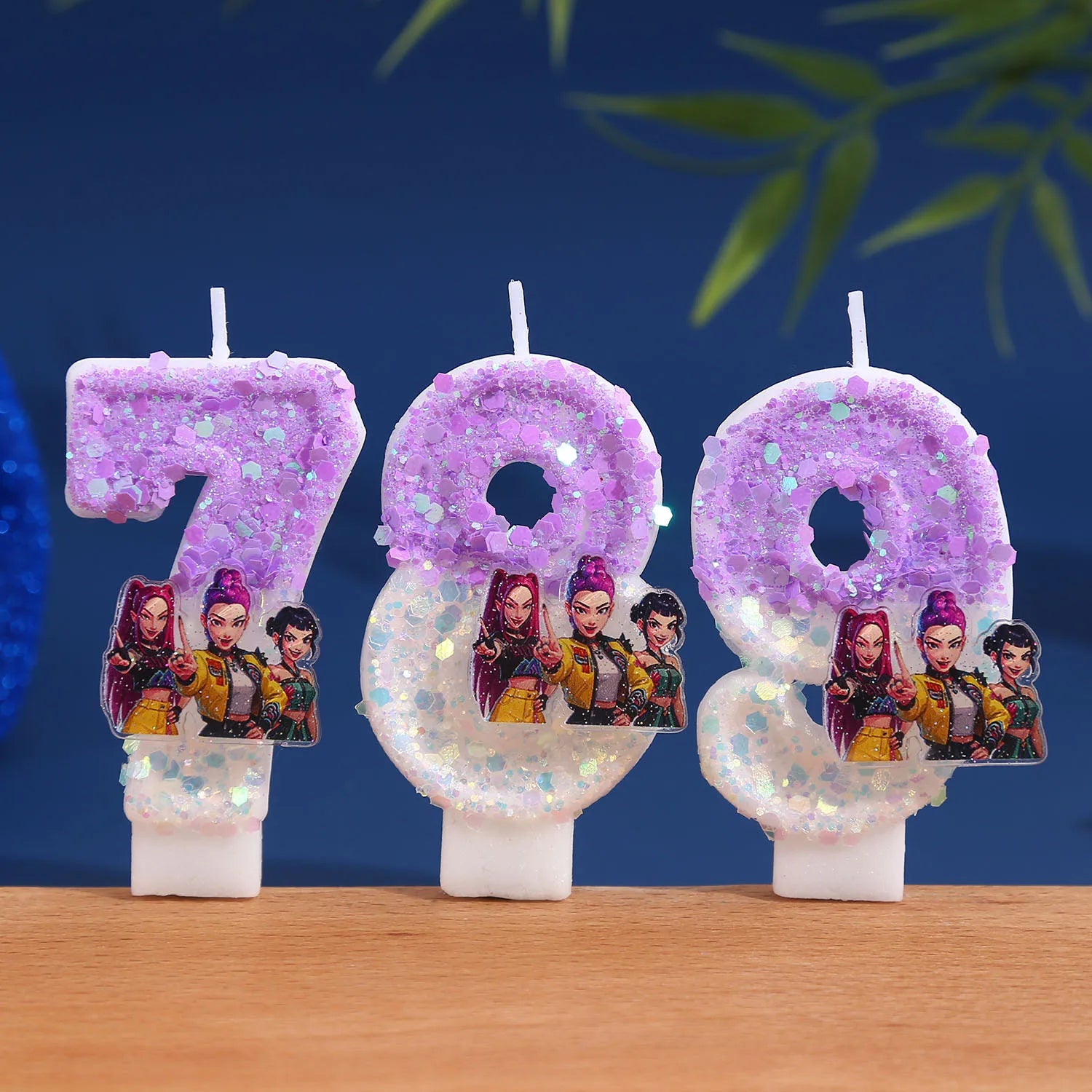 Witch Hunter Birthday Number Candle – Purple Glitter Cake Decoration (0-9) - I YAN