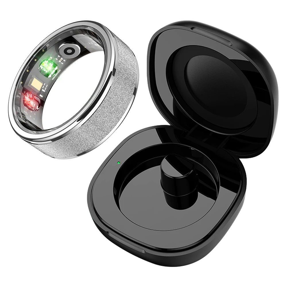 R10 Smart Ring with Charging Case for Men Women, Health and Sleep Monitor, 5ATM Waterproof, Multi-sport Mode