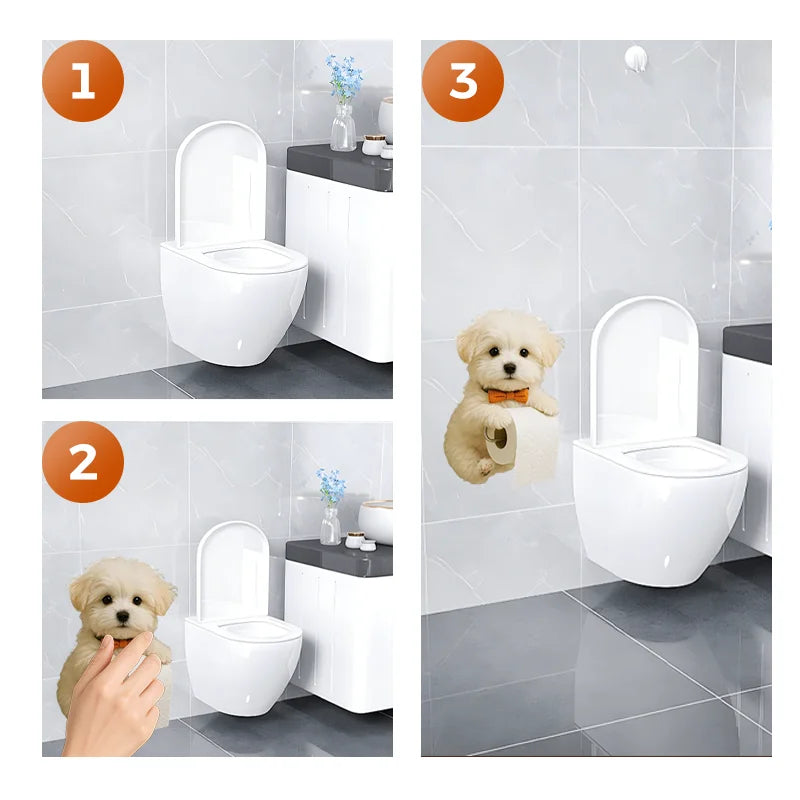 New Crafts Statues Home Decor Cute Dog Tissue Holder Toilet Paper Holder Resin Decorations Pendant