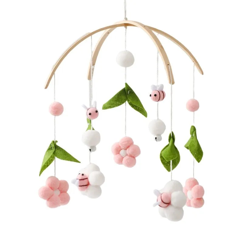 Baby Cloud Crib Mobile with Musical Box – Wooden Rattle Toy for Newborns 0–12M - I YAN