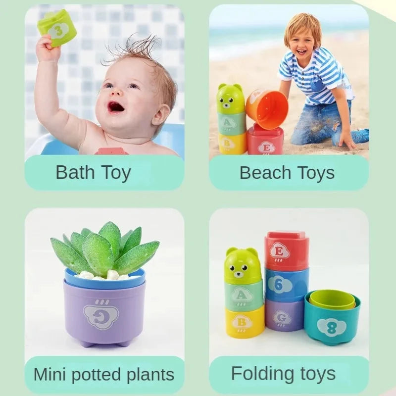 I YAN Kid Brain Response Battle Fold Cup, a colorful stacking game toy for early education and hand speed training.