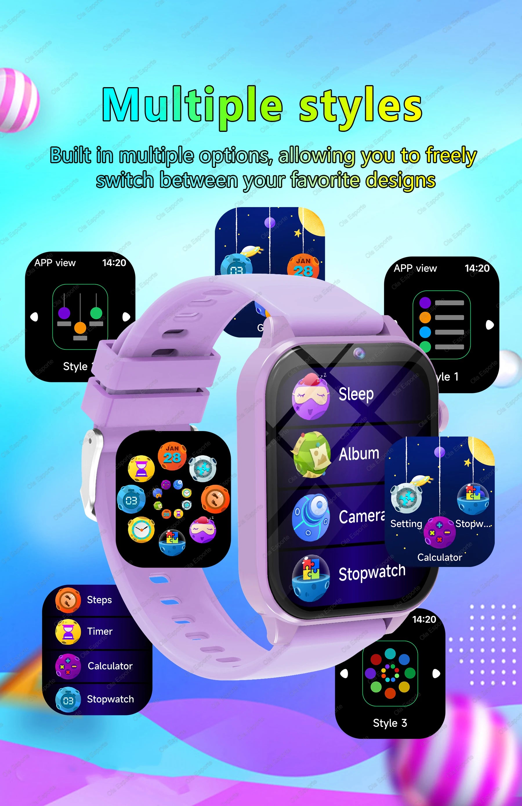 2025 New Smart Watch Kids 1.83 Inch Display 18 Games Sleep Monitor Camera Alarm Clock Children Kids Smartwatch Boys Girls Gifts