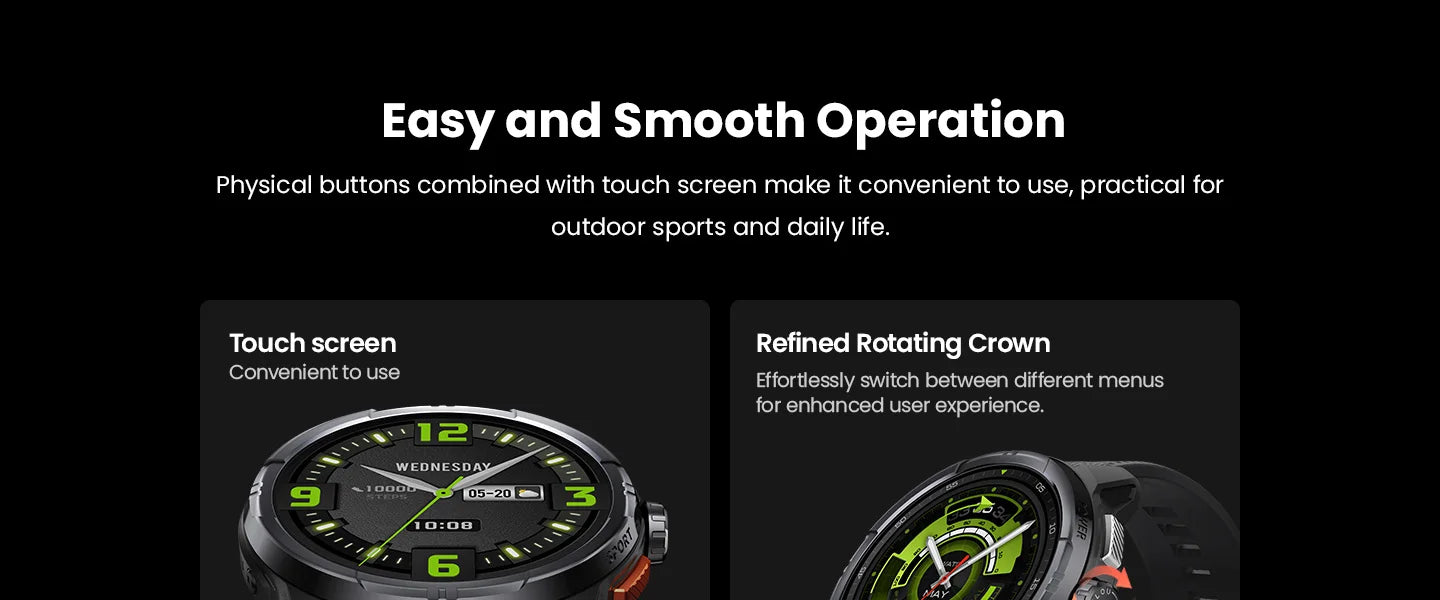 HAYLOU Solar Ultra GPS Smartwatch 1.6” AMOLED Display 5ATM Waterproof Built-in GPS Bluetooth Phone Calls Sports Smart Watch