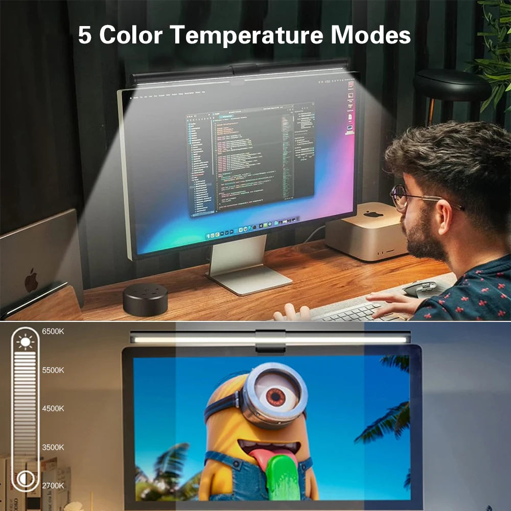 LED Desk Lamp Monitor Light Bar Eye-Care Stepless Dimming Lighting Table Lamp Computer Monitor Screen Light Bar for Work/Gaming