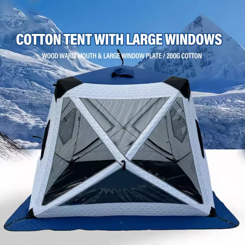 Outdoor Winter Fishing Ice Fishing Tent Camping Gear Warmth-Enhanced Windproof for Cold Weather Fishing Adventures