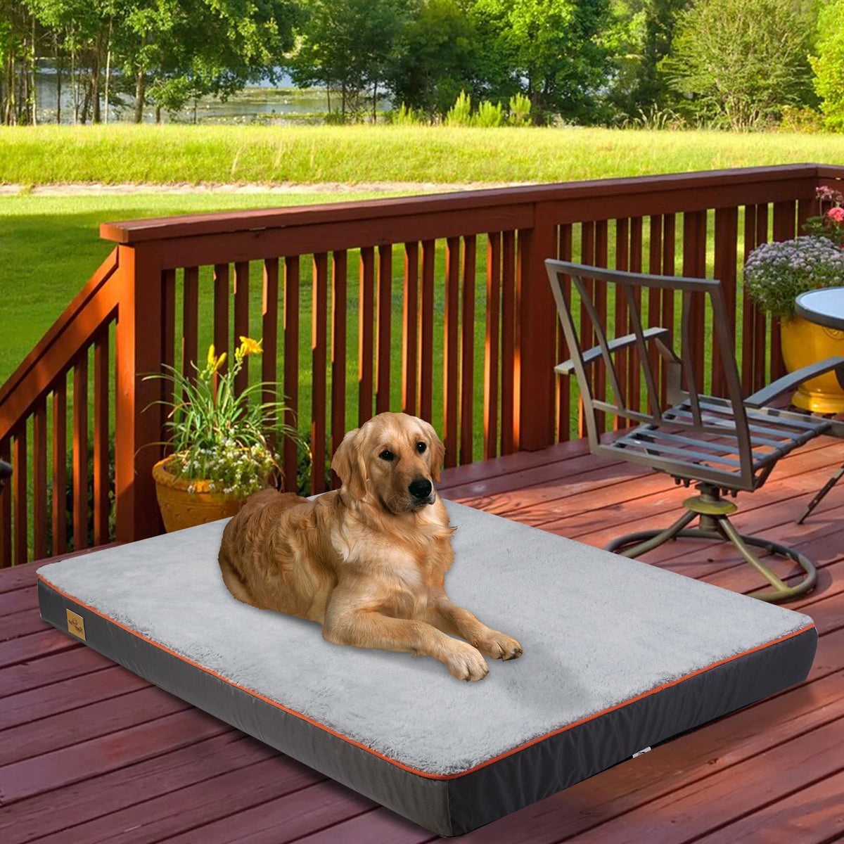 Large I YAN orthopedic dog pet bed with foam cushion and washable cover, designed for comfort and support.