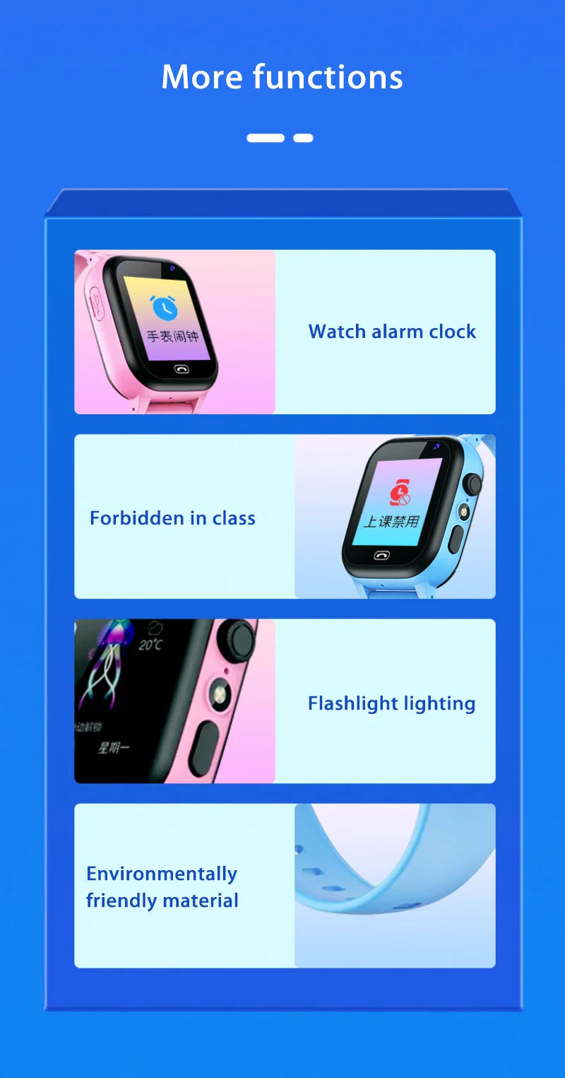 Kids Smart Watch 5G Multifunctional Waterproof IP57 SOS GPS Camera Call Sim Card Child Gifts Sport Watches Tracker 2026