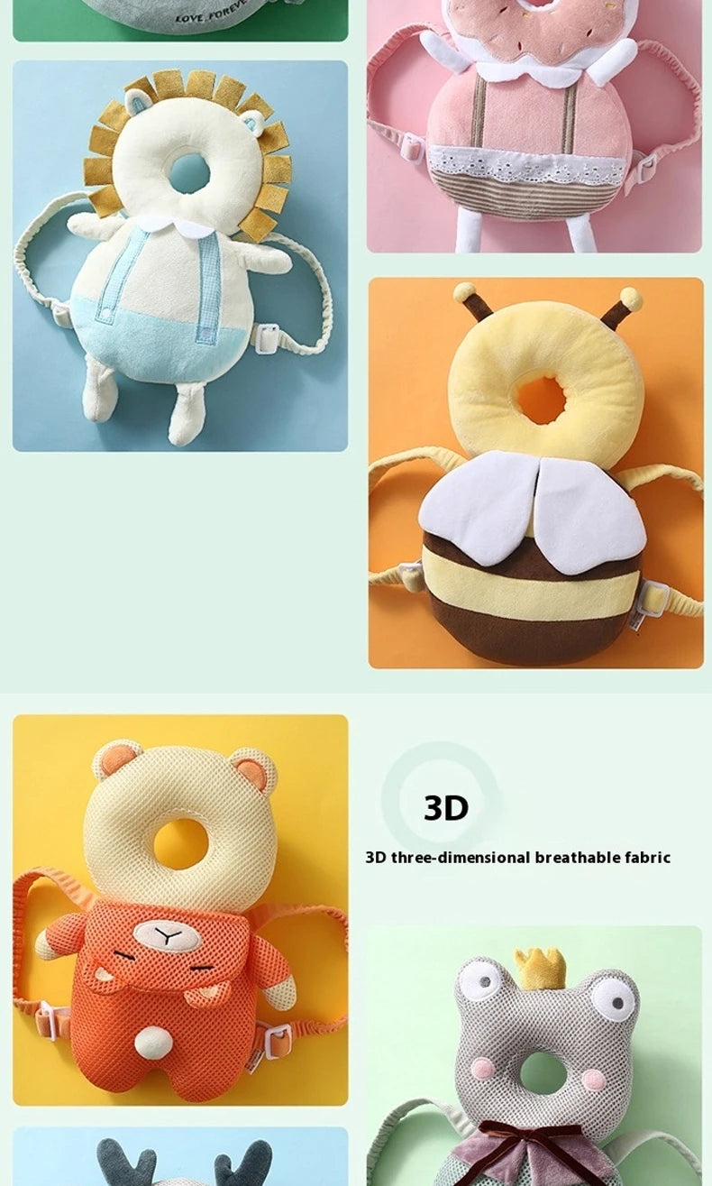 I YAN baby head protector pillow featuring cartoon design, toddler safety cushion for learning to walk and preventing falls.