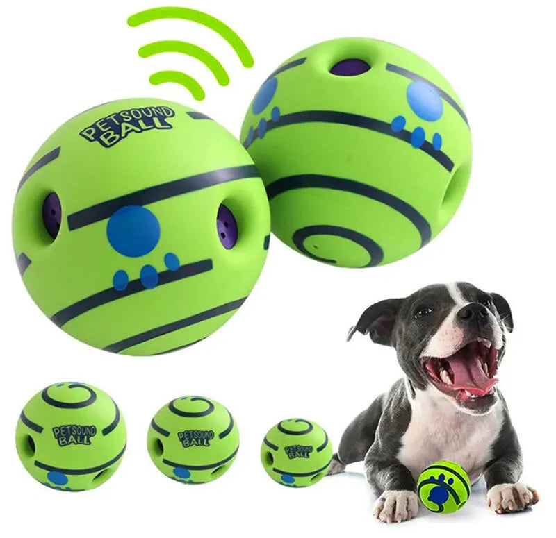 Interactive dog toy Wobble Wag Giggle Glow Ball by I YAN with sound and light features, designed for fun and engagement.