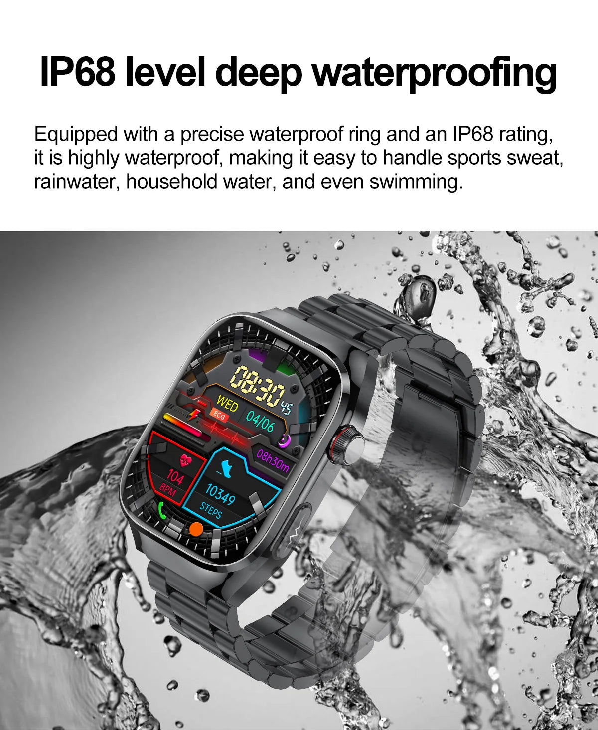 I YAN Micro Physical Examination Smart Watch for men with uric acid, body fat, five organ health tracking, Bluetooth call function.