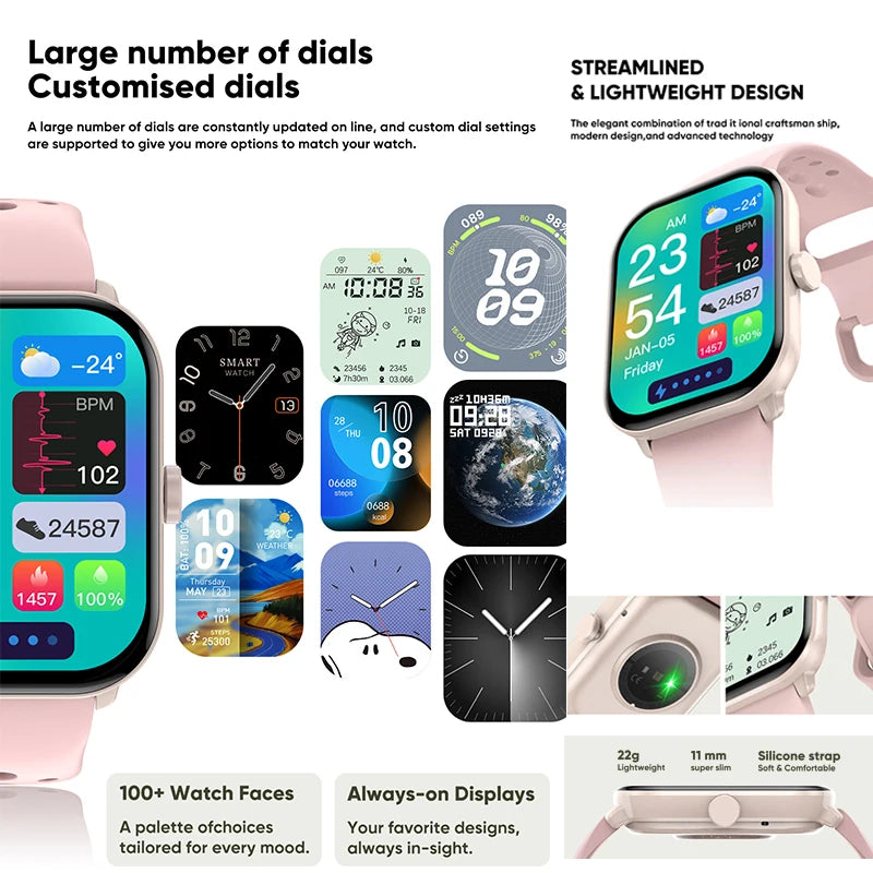 Watch 5 Global Version Men Women AMOLED Screen Always Show Time Heart Rate Bluetooth Call GPS Track Waterproof Sports Smartwatch