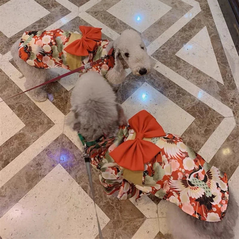Festival Formal Pet Dog National Costume for Small Medium Dogs Japanese Style Puppy Cat Clothes French Bulldog Shiba Inu Kimono