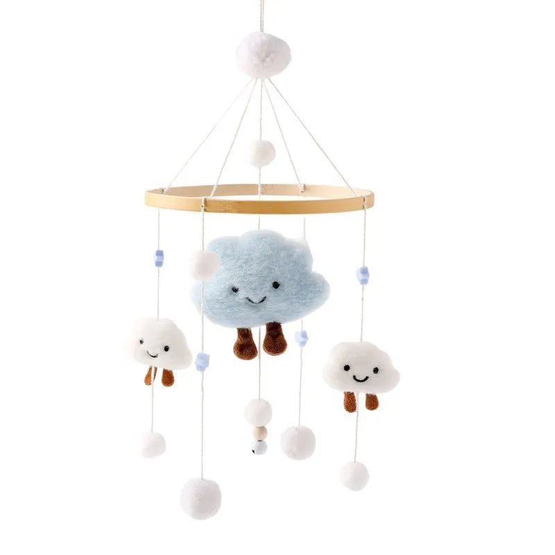 Baby Cloud Crib Mobile with Musical Box – Wooden Rattle Toy for Newborns 0–12M - I YAN
