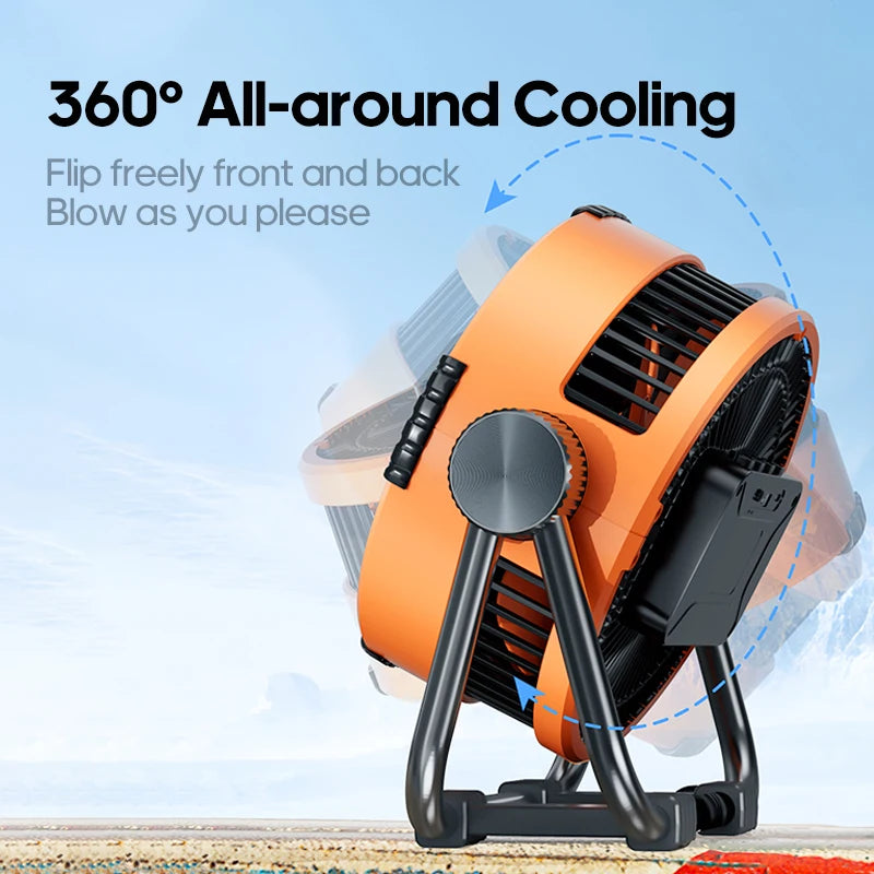 6 in 1 Desktop Fan 20000mAh Outdoor Camping Fan Air Circulator 4 Speed Adjustment Wireless Tent Ceiling Fan