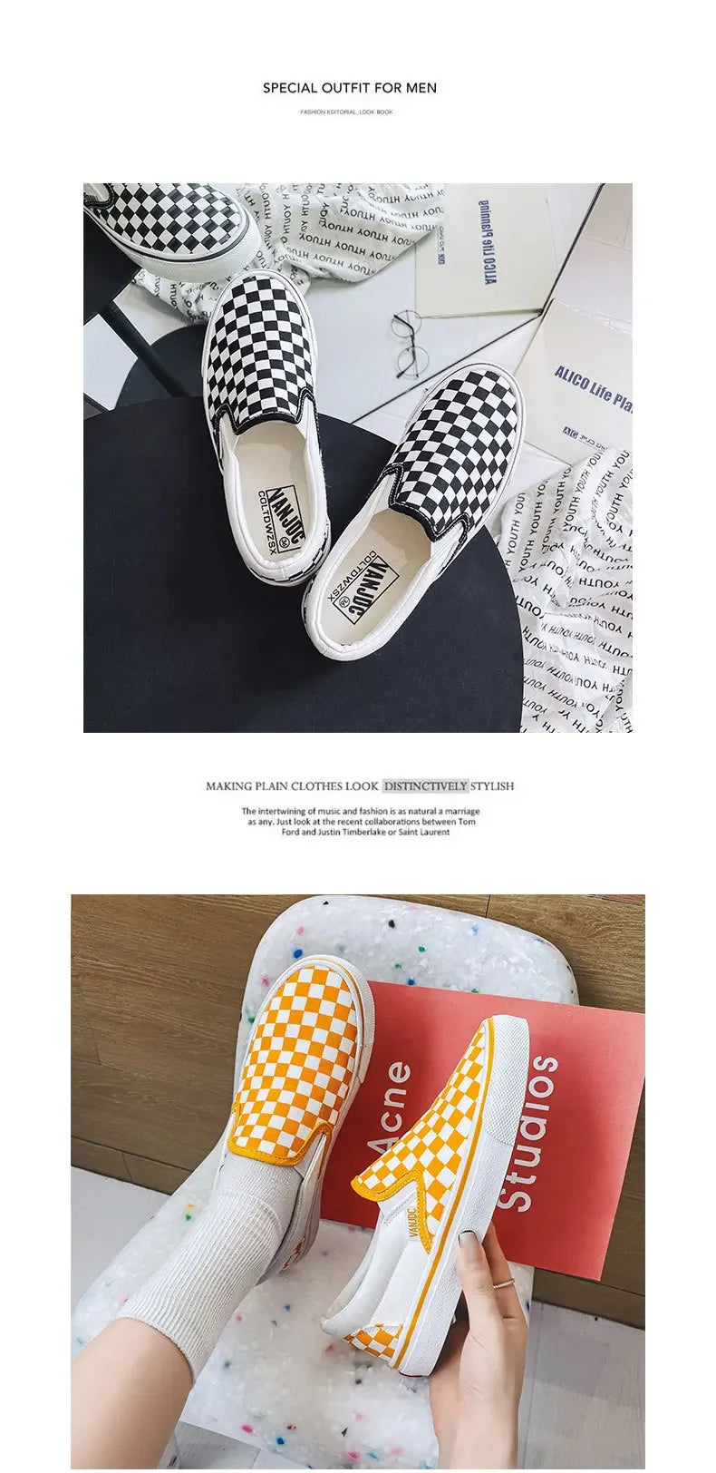 Children Spring Autumn Canvas Shoes Girls One Foot Slip on Shoes Kid Shoes Boys Soft Soled Comfortable Checkerboard Casual Shoes