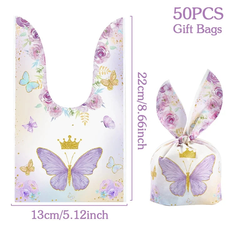 Butterfly Birthday Party Decoration Kids Girls Butterfly Party Disposable Tableware Paper Cup Plate Birthday Baby Shower Party