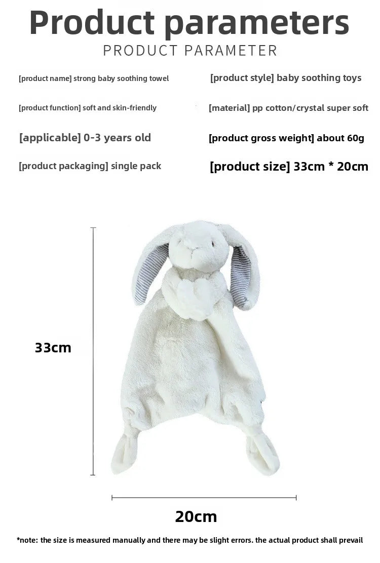 Personalized baby burp cloth by I YAN featuring an embroidered cute rabbit and baby’s name on soft organic cotton.