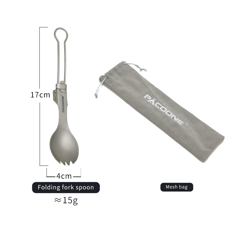 Camping Titanium Spork Spoon Outdoor Lightweight Fork Tableware Portable Picnic Hiking Travelling Ultralight Dinnerware