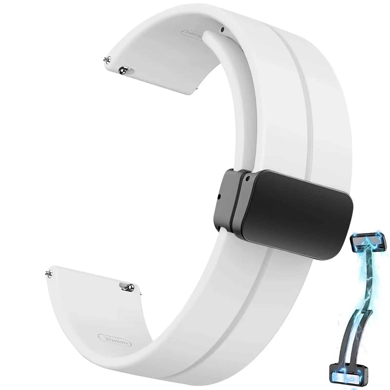20mm 22mm Strap For Samsung Galaxy watch 6/4/5 pro/classic/gear s3/active 2 Sport Silicone Magnetic Buckle Huawei GT 2 2e 3 band