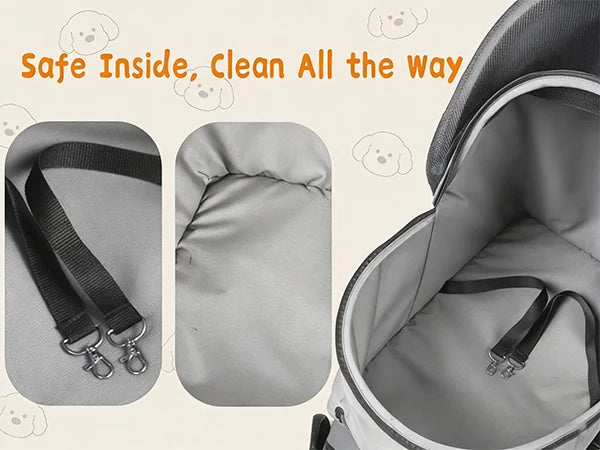 Foldable Pet Stroller Lightweight 4 Wheel Dog Stroller for Small Dogs Cats Portable Travel Pet Cart with Breathable Mesh