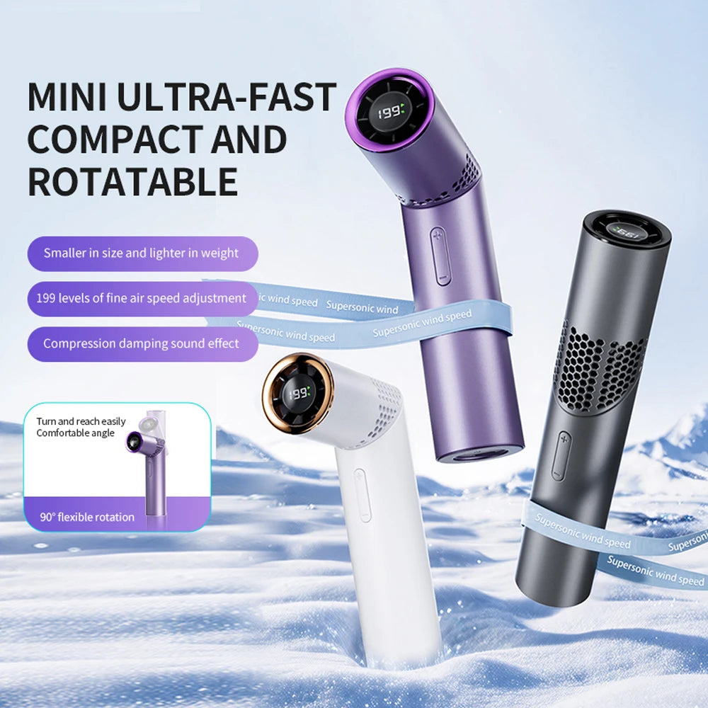 Foldable handheld small fan Outdoor mini high-speed with 199 levels portable USB charging foldable lipstick mini fan