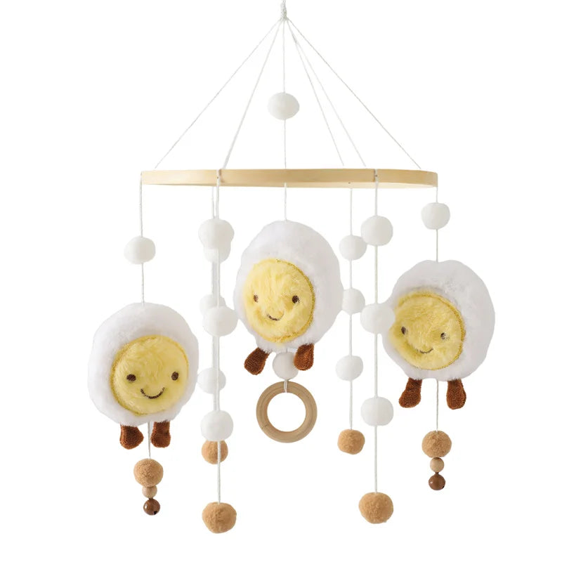 Hot Air Balloon Wooden Baby Crib Mobile – Musical Bed Bell & Rattles for Newborns 0–12M - I YAN