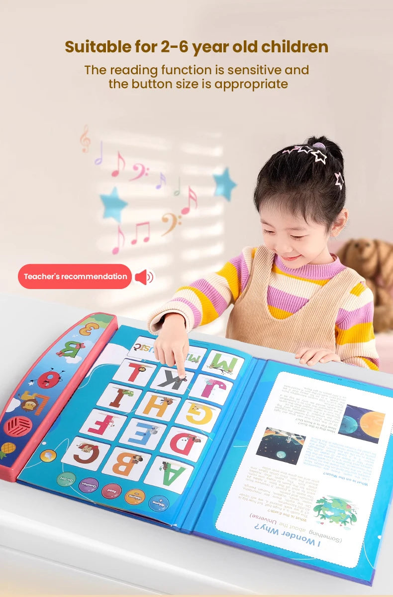 Kids electronic audiobook device by I YAN with colorful buttons, designed for early education and learning English for toddlers.