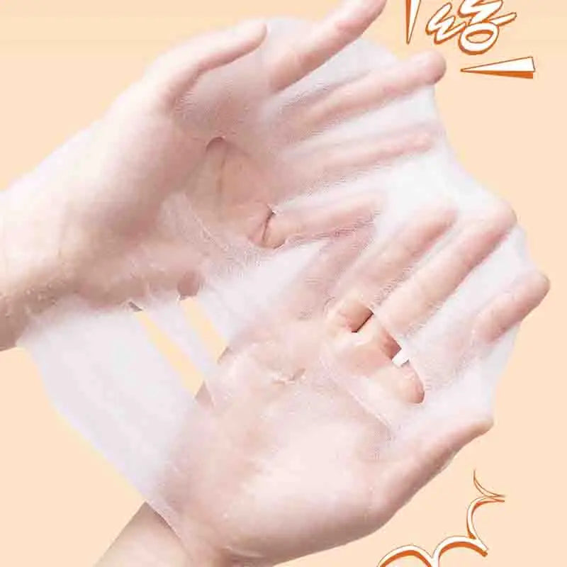 8pcs SADOER  Kawaii Fruits Face Mask Moisturizing Firming Hydrating Coconut Aloe Vitamin C Facial Masks for Face Skin Care