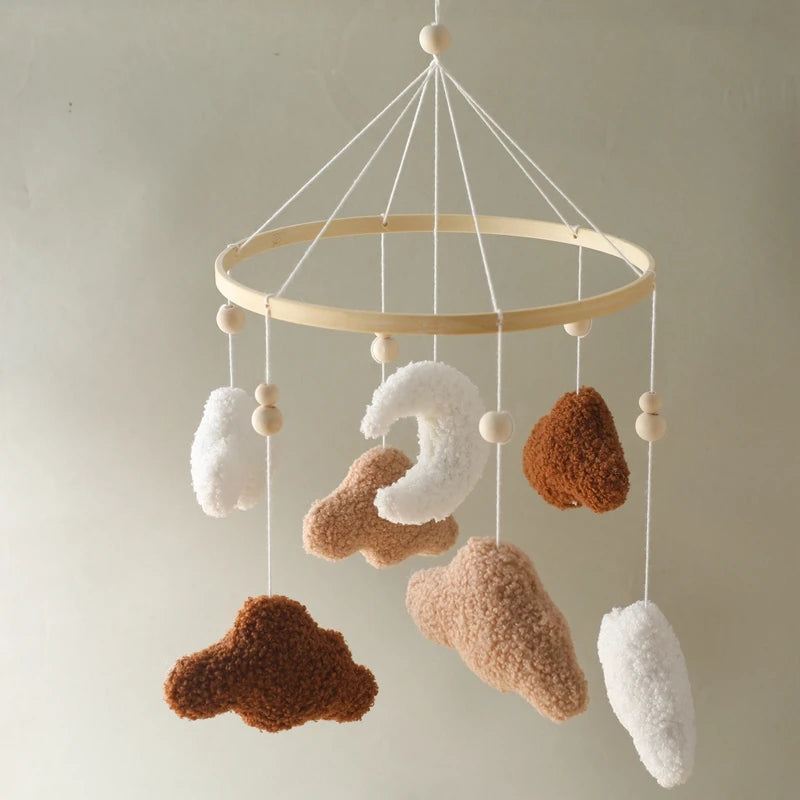 Crochet Stars Baby Crib Mobile – Wooden Bed Bell Hanging Toy for Newborns 0-12M - I YAN