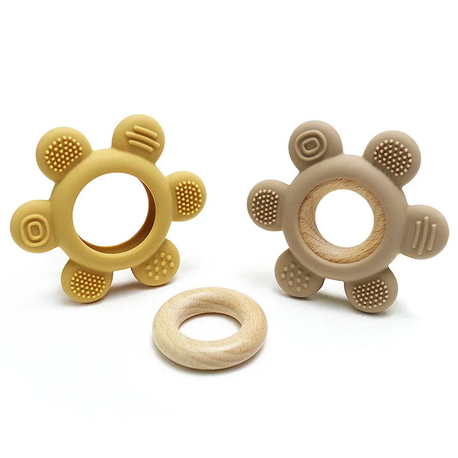 1PC Baby Silicone Teether Rudder Shape Necklace Teether Toy BPA Free Silicone Children Goods Infant Sensory Chewing Toys