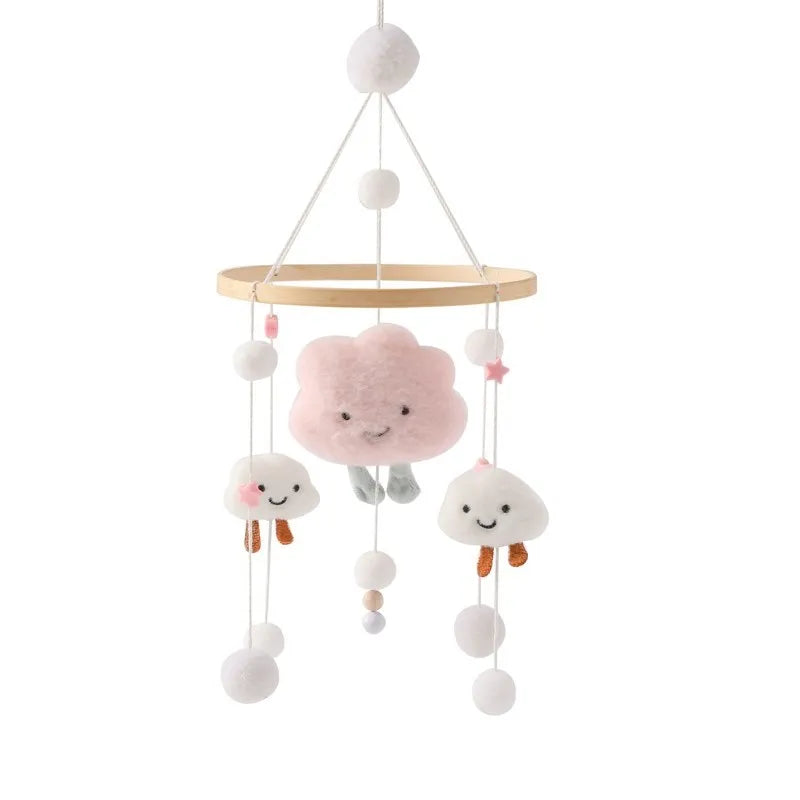 Baby Cloud Crib Mobile with Musical Box – Wooden Rattle Toy for Newborns 0–12M - I YAN