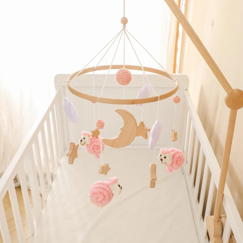 Cartoon Bee Baby Crib Mobile – Wooden Bed Bell Rattle Toy for Newborns 0-12M - I YAN