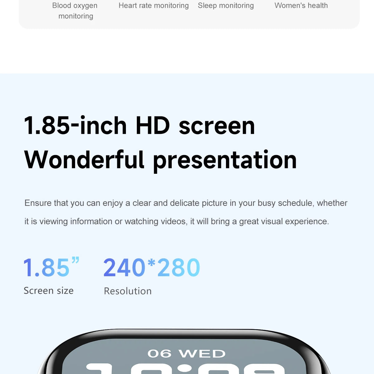 HD 1.85 inch AMOLED SmartWatch 2025 New Waterproof Bluetooth Call Health monitoring Video Woman Men smart watchs For Android IOS