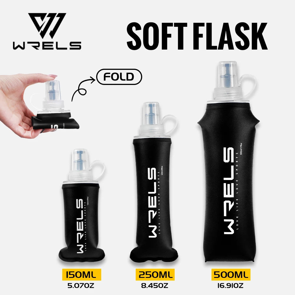 Portable TPU Soft Water Bottle BPA Free Folding Soft Flasks For Outdoor Sports Marathon Running Hydration Camping Hiking